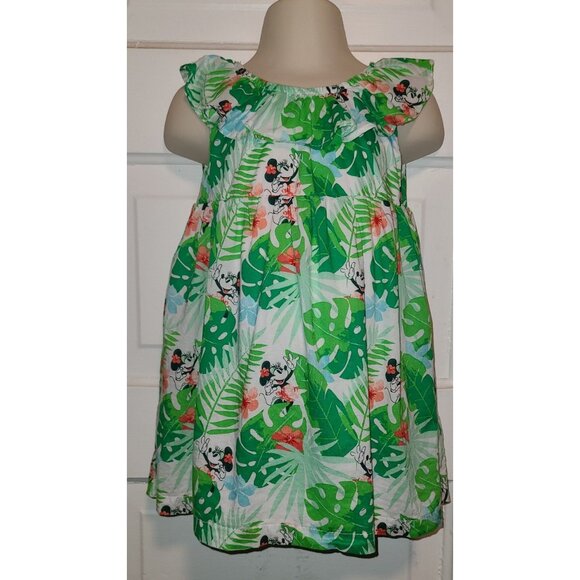 EUC Disney Toddler Girls Summer Dress Sz 2 Tropical Minnie Print - Picture 1 of 4